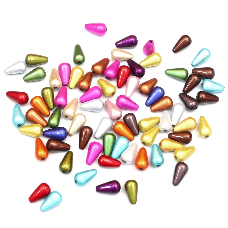 

100Pcs Mixed Water Droplet Acrylic Miracle Bead For Jewellery Marking Loose Spacer Bead Bracelet Necklace Charm Jewelry Finding