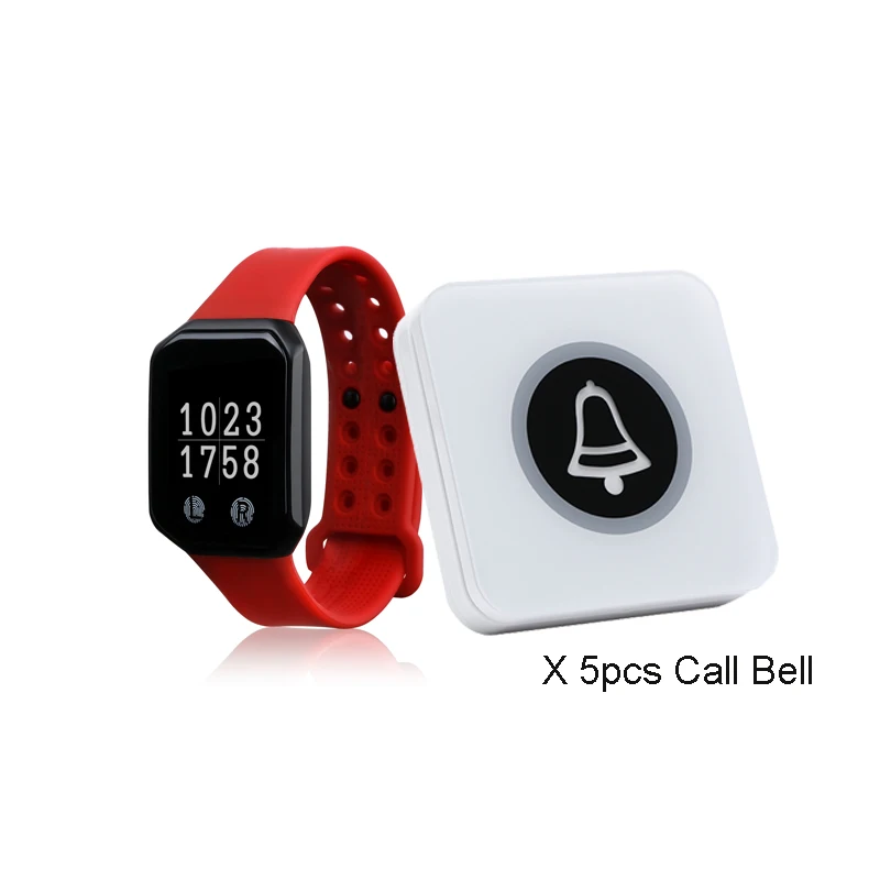 

High Quality Repeater Wireless Watch Pager Long Range Waterproof Call bell for Cafe Shop Table Service