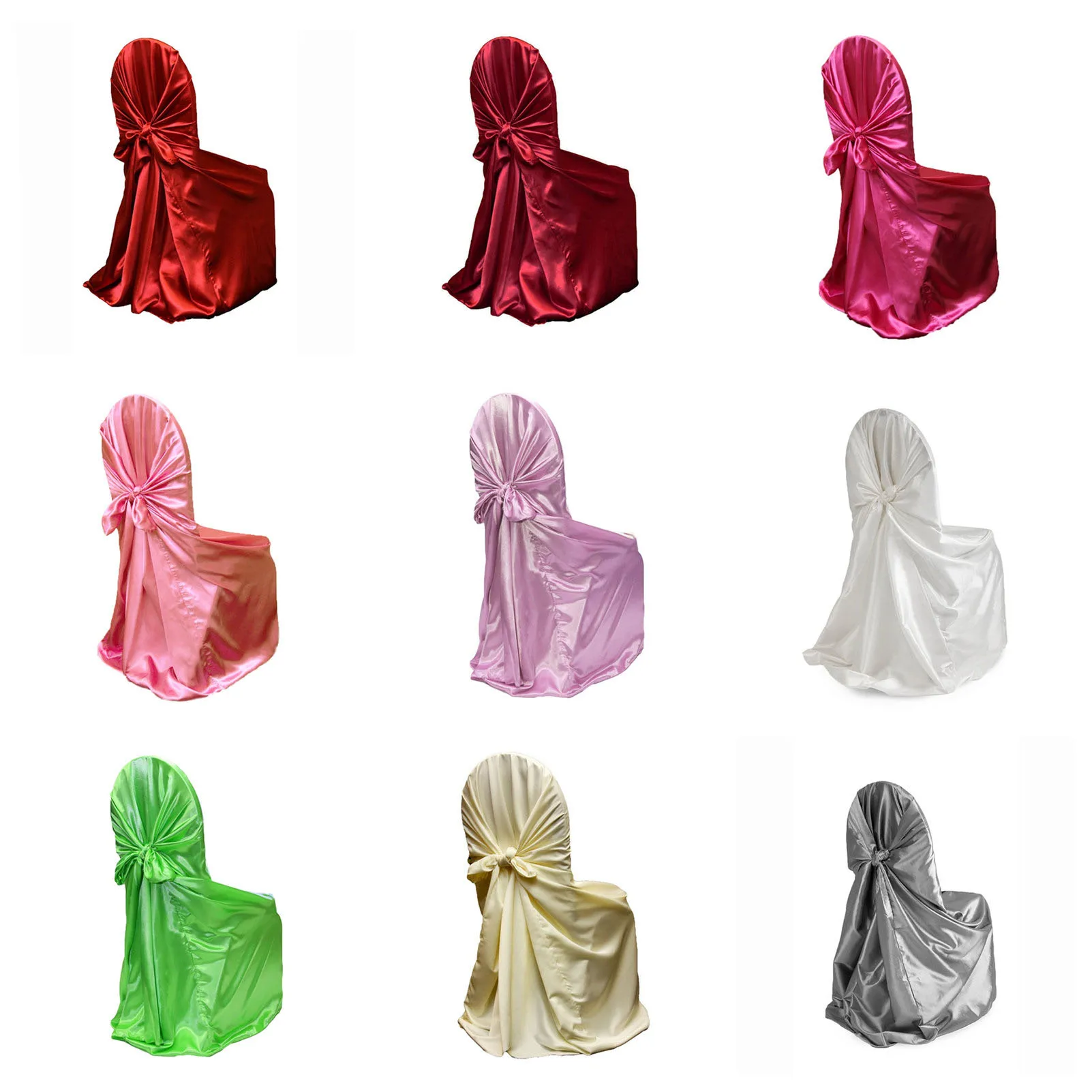 

10pcs 43''x55'' Universal Satin Chair Cover Seat Chair Decor For Banquet Hotel Wedding Party Decoration Christmas Chair Covers
