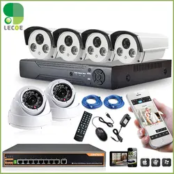 CCTV 8ch POE безопасности Системы/комплект с 8ch 1080 P NVR, 6 шт. 720 P POE камер и 8ch PoE коммутатор. 330ft POE редуктором