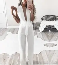 2019 Summer Fashion Formal Sexy Women Ladies Jumpsuit Sleeveless V-Neck High Waist Striped Slim Jumpsuit 2019 Summer Fashion Formal Sexy Women Ladies Jumpsuit Sleeveless V-Neck High Waist Striped Slim Jumpsuit