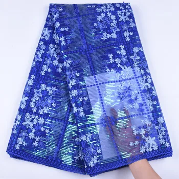 

African Lace Fabric High Quality Embroidered Nigerian Voile Laces Fabric Sequins Bridal French Tulle Lace Fabric For Party Dress