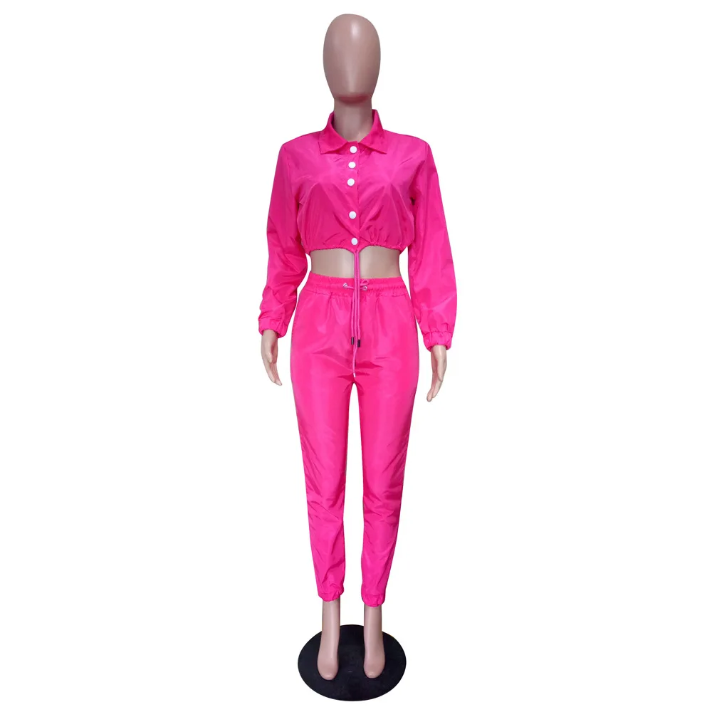 OMSJ 2021 New Neon Yellow Pink Two Piece Set Crop Top and Pants Tracksuit Sexy Casual Summer Clothes Spring Sweat Suits shorts co ord