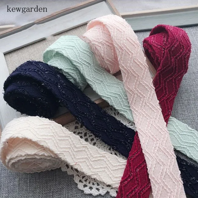 

Kewgarden 1-1/2" 38mm Wool Weaving Wave Pattern Satin Ribbons DIY Bowknot Ribbon Handmade Tape Garment Accessories Riband 5meter