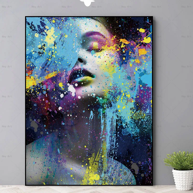 

Frameless Printing Abstract art Portrait Posters and Prints Figure Canvas Painting Wall Pictures for Living Room