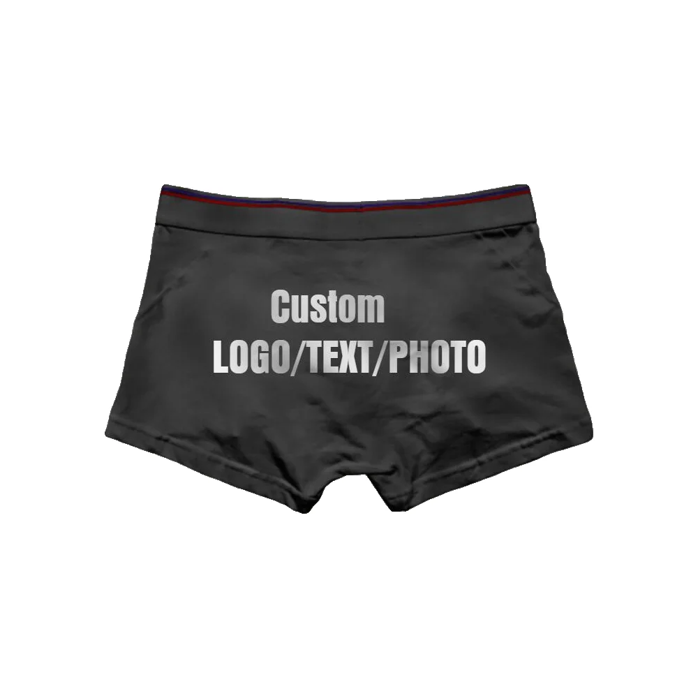 

Custom Men's Boxers Underpants Cotton Underwear Print LOGO/TEXT/PHOTO