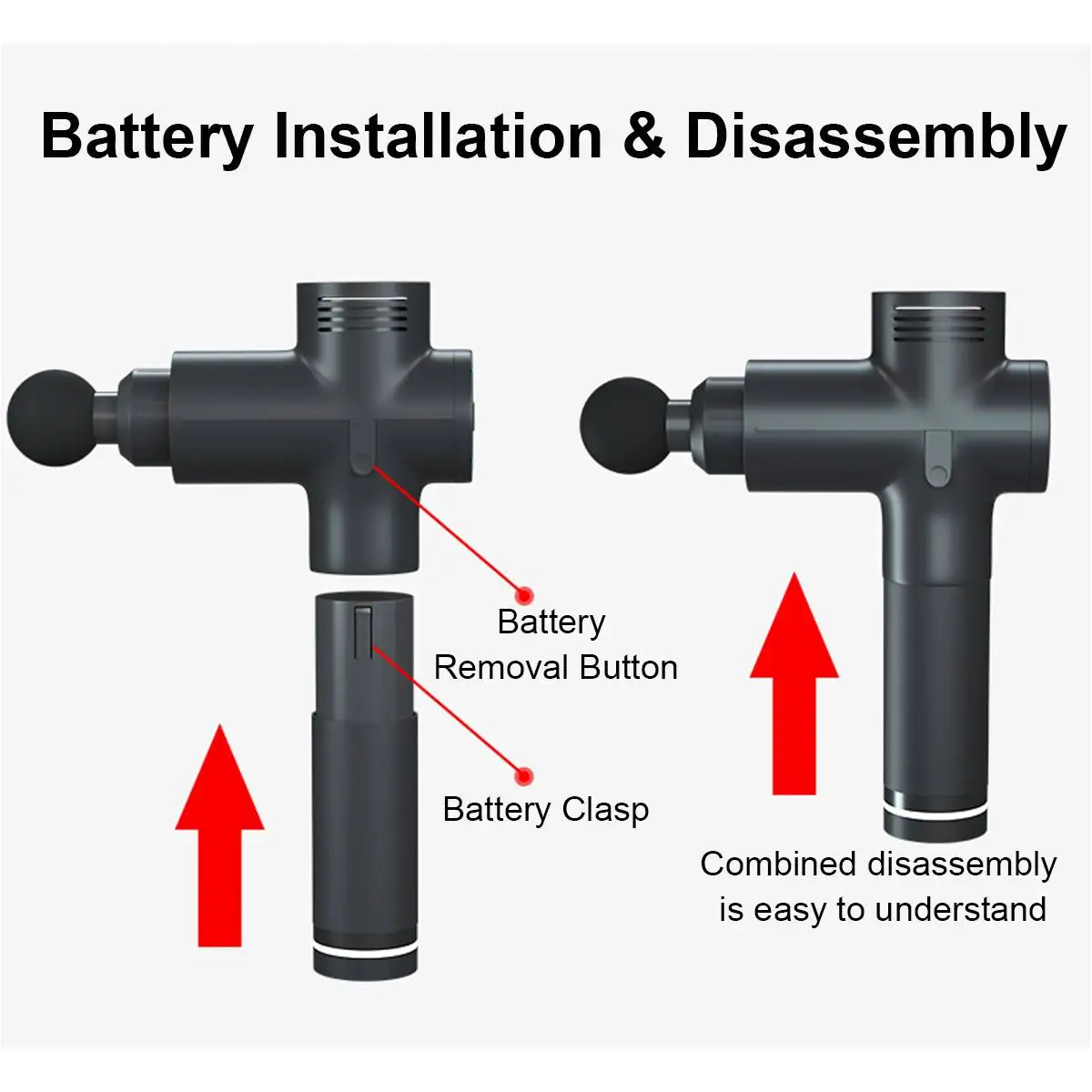 2400 мАч массажный пистолет для мышц, облегчение боли после упражнений, 3 уровня скорости, 4 массажных головки, мышечный массажер, терапия ткани