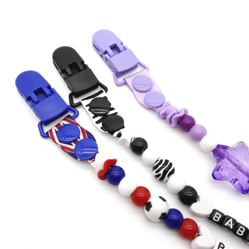 Personalizied Baby Pacifier Clip Holder for Nipple Teether Chain for Dummies Plastic Infant Nipple Clip Holders