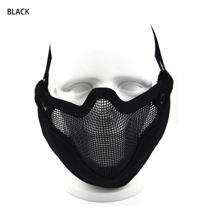 V9 half face steel mask wire protective mask paintball mask black or