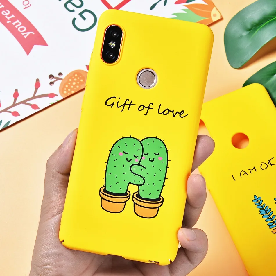 TOMKAS Cute Couple Cactus Case for Xiaomi Redmi Note 5 5 Pro Cover Mi A1 Yellow Summer Phone Case for Xiaomi Redmi 4X 5 Plus (9)