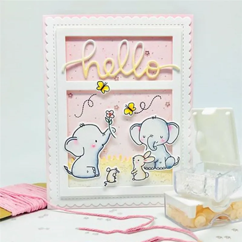 

YaMinSanNiO Rectangle Frame Metal Cutting Die Scrapbooking Craft Dies Card Making Embossing Flower Thanks New Dies for 2019
