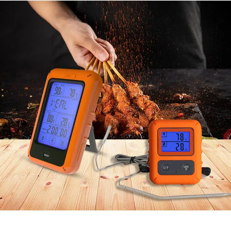 TS-TP20 беспроводной цифровой термометр для приготовления пищи с двойной зонд Кухня Еда мясо выпечки термограф для Смокер-гриль барбекю