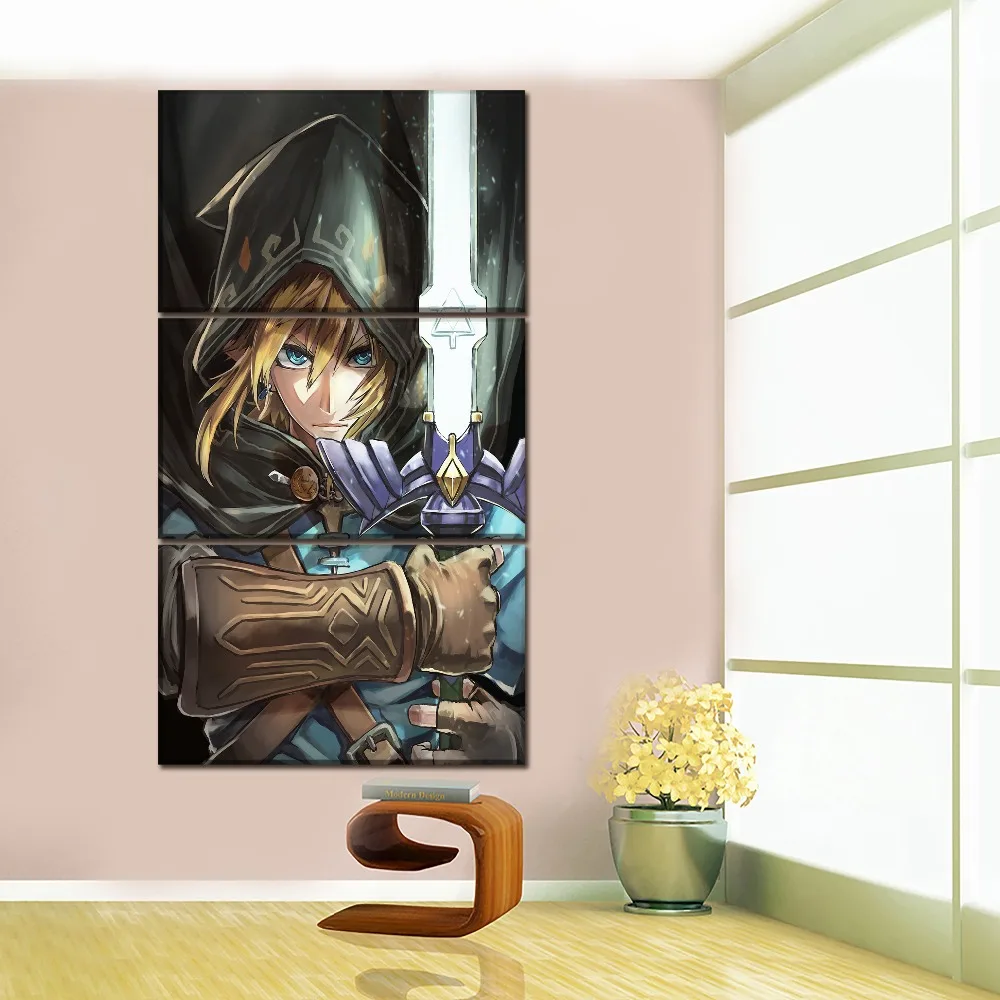 

Prints Pictures Home Decor Modular 3 Pieces Set The Legend Of Zelda Breath Wild Paintings Bedroom Canvas Poster Wall Art Frames