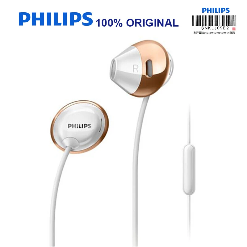 Оригинальные Проводные Наушники Philips SHE4205 с наушниками-вкладышами, спортивные наушники с микрофоном для Galaxy S9 S9 Plus, официальная проверка