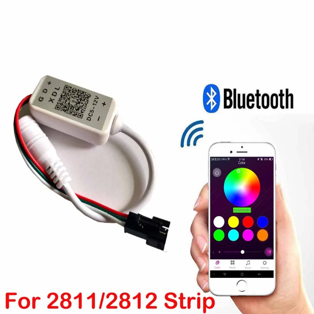 

FREE DHL 20pcs/50pcs Smart Bluetooth controller DC5V-12V 2811/2812/6812/1903 Magic LED Strip digital colorful music controller