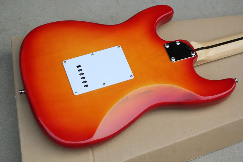 Заводская электрогитара Sunburst Body Floyd Rose с инкрустацией грифа звезды, звукосниматели SSH, Floyd Rose, предложение по индивидуальному заказу