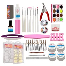УФ гель Комплект Акриловые порошок ногтя комплект Полировка Ногтей крем Кисть Блеск порошки УФ-гель маникюр DIY Советы Польский набор кистей