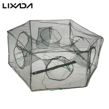 

Foldable Fishing Net Hexagon 6 Hole Fishing Net crayfish catcher Trap Minnow Crab Baits Mesh Trap Net for Fishing river pond