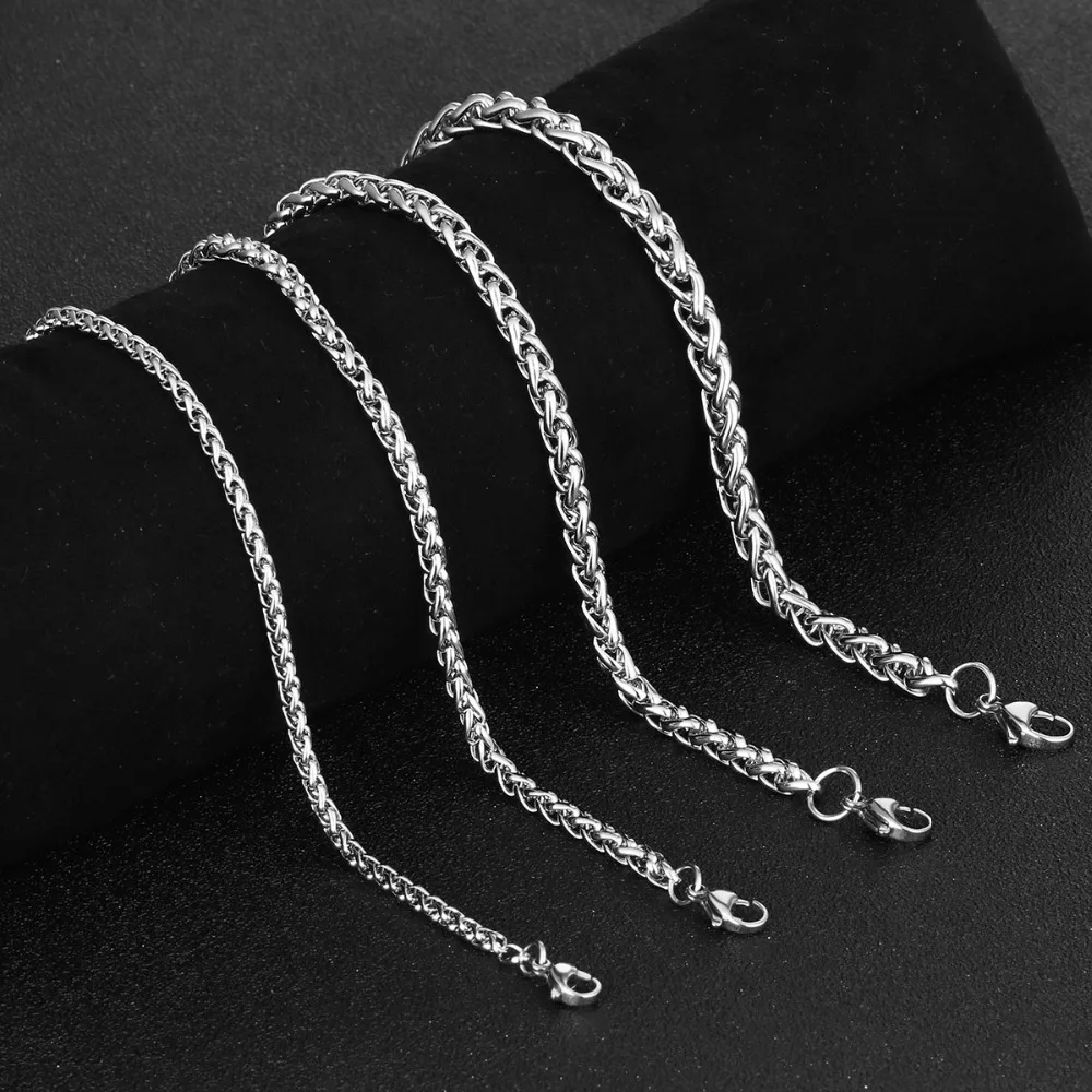 Buy Polished Silver Tone Stainless Steel Link Chain Necklaces for Men Women