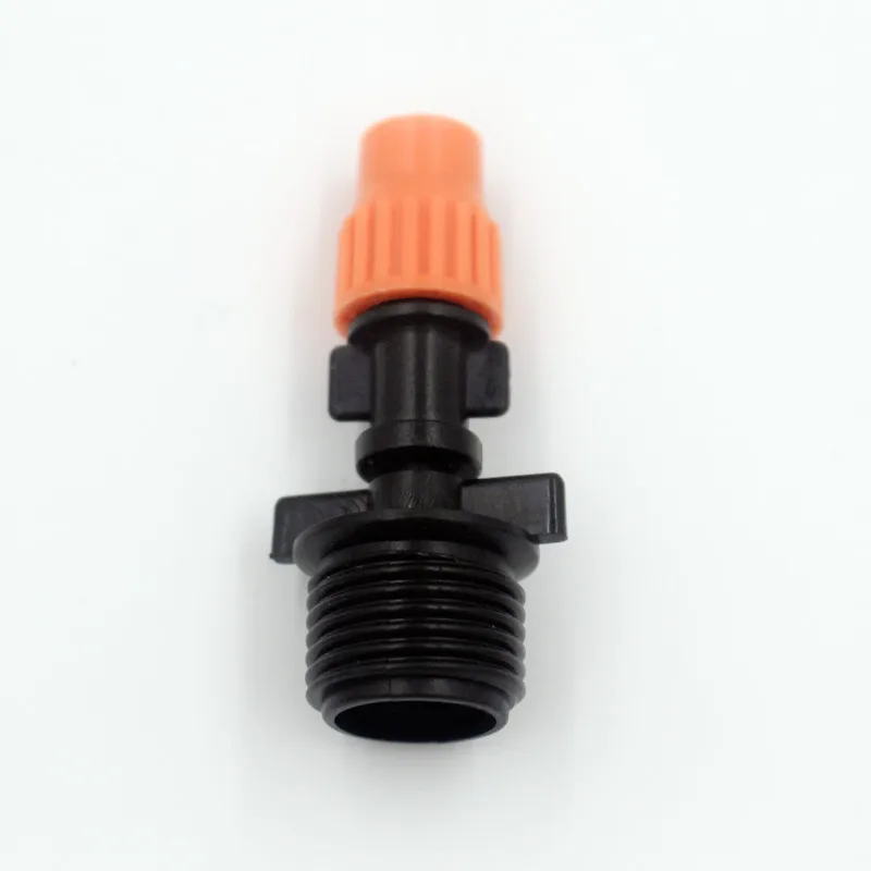 

100pcs/pack Adjustable Mist Sprinkler With 1/2" Male For Micro Greenhouse Irrigation Misting Garden Watering Fitting M103