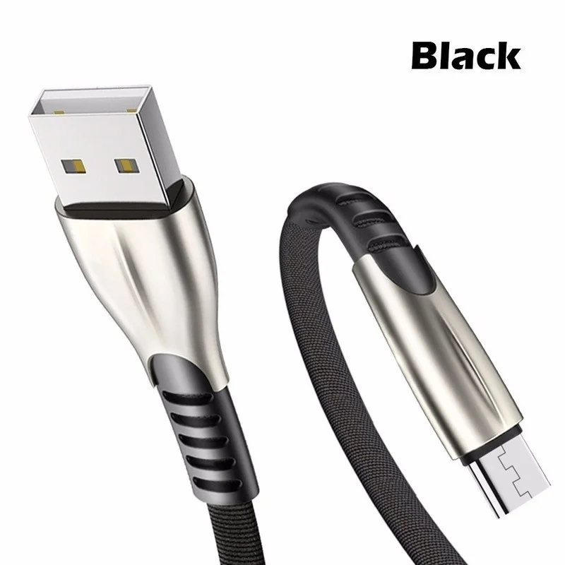 Микро USB кабель для быстрой зарядки USB кабель синхронизации данных Шнур для samsung huawei Xiaomi Andriod Microusb Кабели мобильных телефонов iPhone 0,5/1/2/3 м - Цвет: Black For Micro