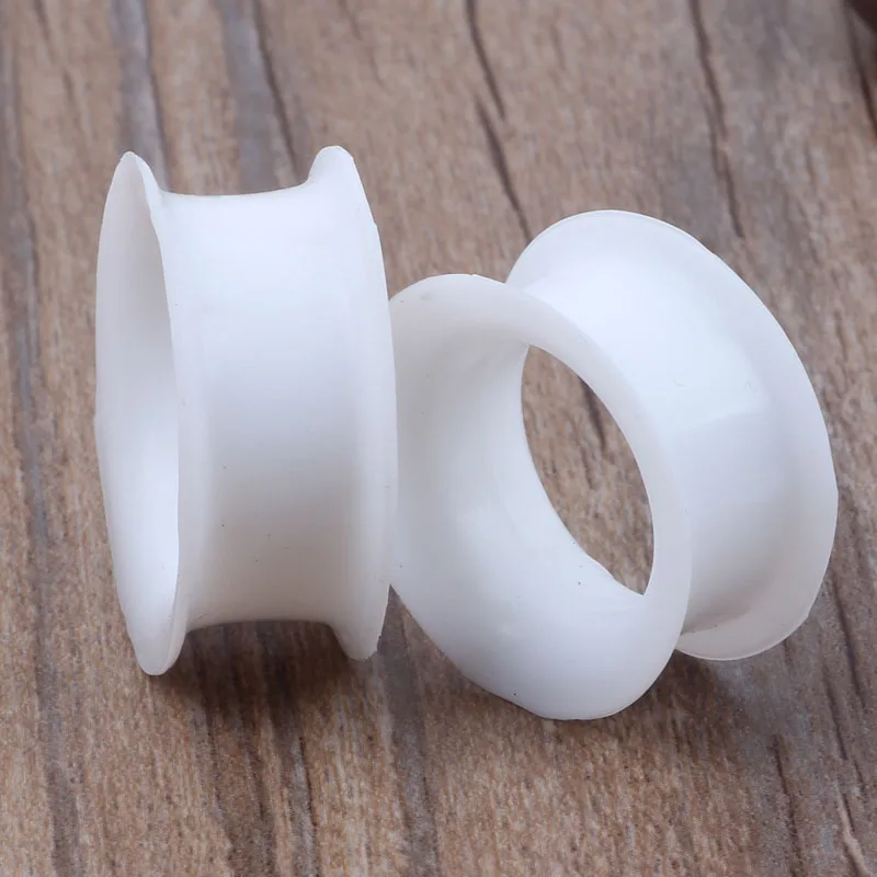 

1 Pair Silicone Ear Plug Flesh Tunnel Expander Ear Stetecher Gauge White Piecing Body Jewelry Pircing