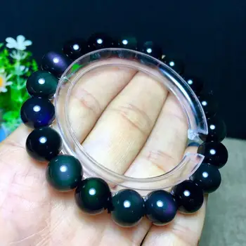

Natural Black Obsidian Beads Bracelet 10mm AAA
