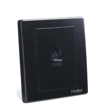 

Wall Switch Socket, 86-Type Concealed Black Steel Frame, Computer Cable Socket Panel, PC 220V 10A
