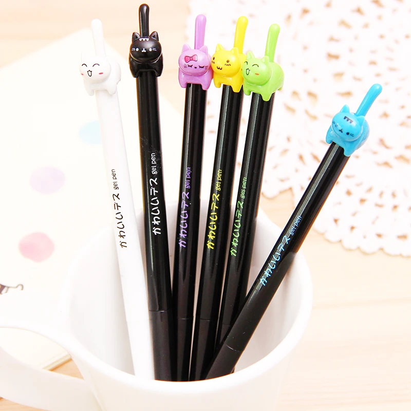 1pcs/Lot Cute kitties black ink gel pen Lucky cat Japan cat pen Kawaii