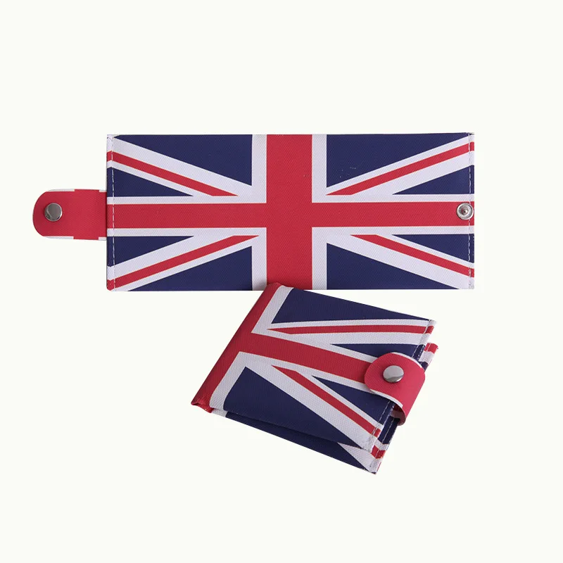 

2017 New Canvas Wallets Short Purses Cards ID Holder England American Flag Pattern Zipper Hasp Money Fashion Wallet Bags
