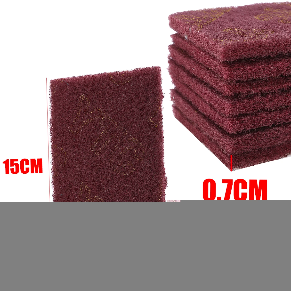 20Pcs Grey/Red Abrasive Finishing Fine Scotch Brite Pads Sanding Grinding Hand Pad For Industry Kitchen Cleaning