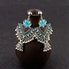 Pendientes de borla Vintage de loto verde Jhumka de Egipto para mujer, joyería india de triángulo turco, Tribal, gitano, HXE068 ► Foto 1/6