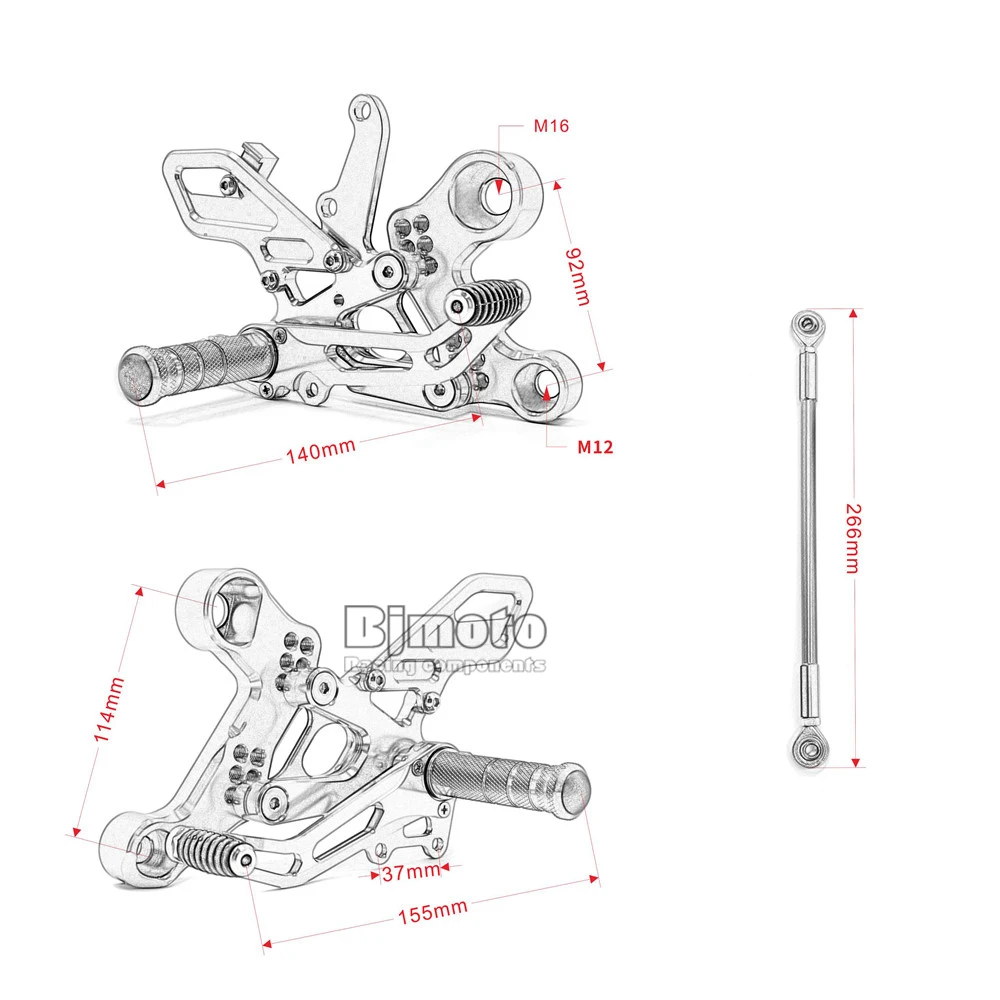 Для Yamaha MT09 MT 09 ФЗ 09 FZ09 2013- мотоцикл ЧПУ Алюминий Регулируемый Гоночные Rearset подножек