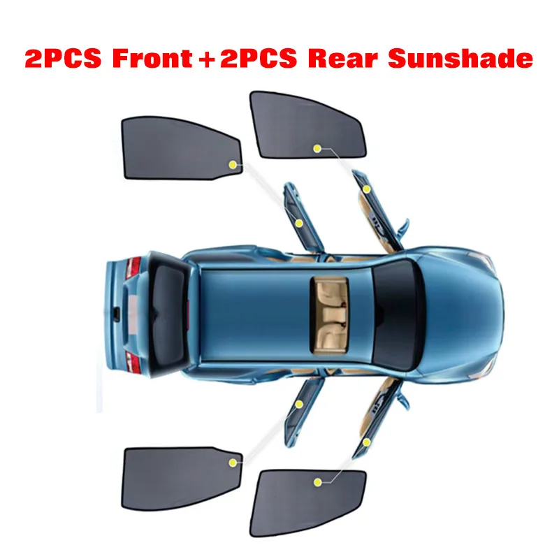 4 шт./компл. магнитный автомобильный боковое оконные шторы сетка тени Штора для Chevrolet Cavalier автомобиля Шторы - Цвет: 4PCS Sunshades