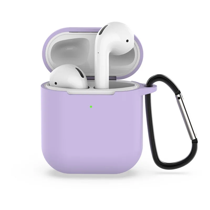 Силиконовые Мягкие кожухи головных телефонов для Airpods 2 облегающий рукав защитная коробка беспроводные наушники защитный чехол с петлей для Airpods 1 2nd