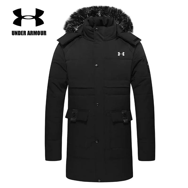 

Under Armour winter jacket men warm long cotton coat outdoor windproof clothes training jackets abrigo hombre Asian size L-5XL