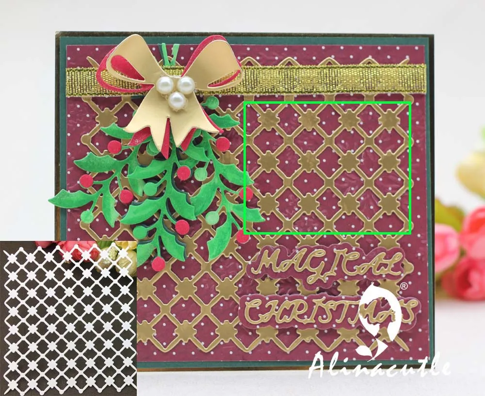 

AlinaCraft METAL CUTTING DIES cut grid rectangle diamond cover plate background Scrapbooking paper craft card album punch cutter