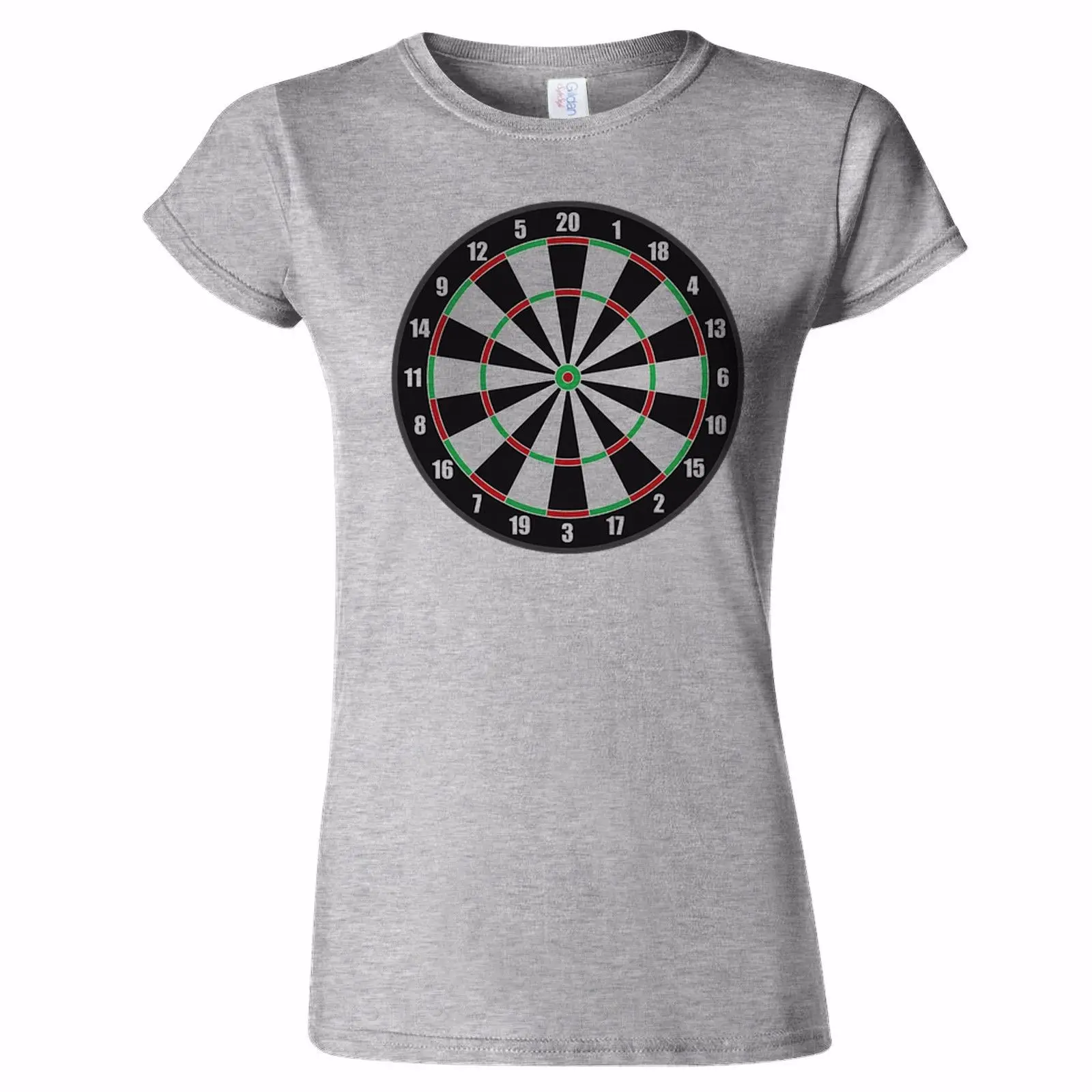 DARTBOARD LOGO WOMENS T SHIRT VAN GERWEN LOVE DARTS DART FAN GIFT PRESENT Round Neck Printing T