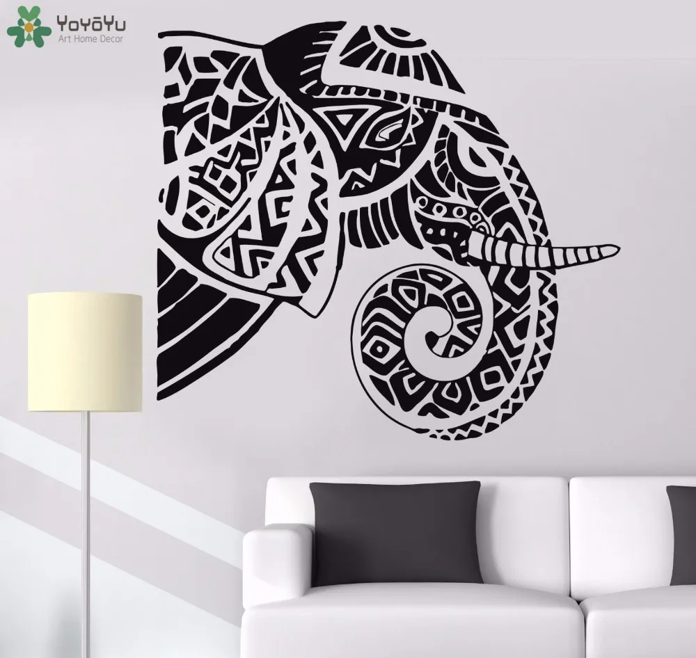 

YOYOYU Wall Decal Bohemian Elephant Vinyl Wall Sticker Animal Hindu Home Decoration Accessories Removable Art Mural Design SY860
