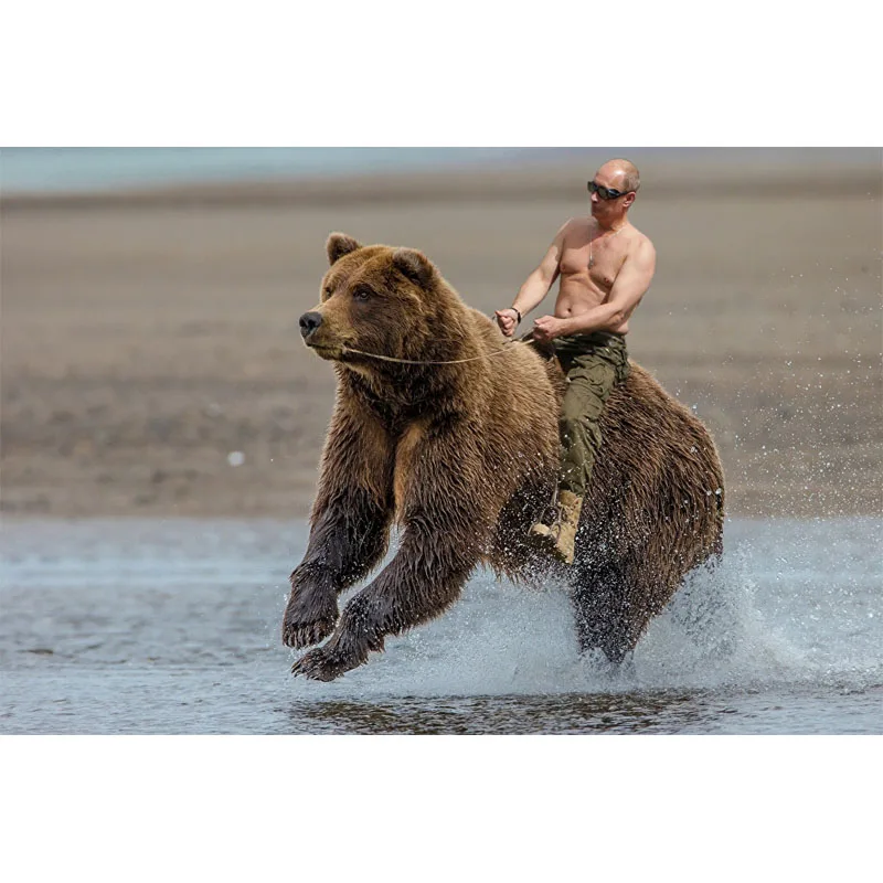 vladimir putin riding a bear action figure