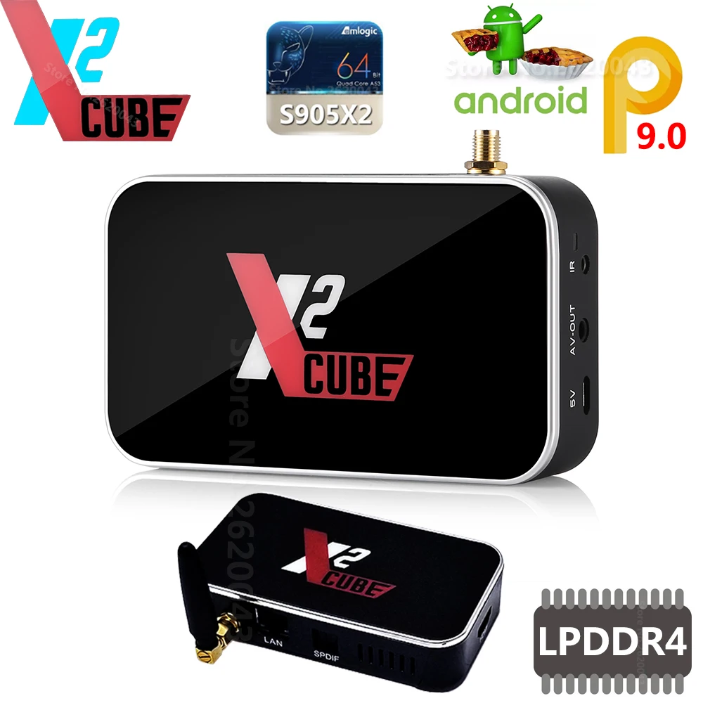 X2 cube Smart Android 9,0 tv Box Amlogic S905X2 2 Гб DDR4 16 Гб rom телеприставка 2,4G/5G WiFi 1000 M Bluetooth 4 K HD медиаплеер