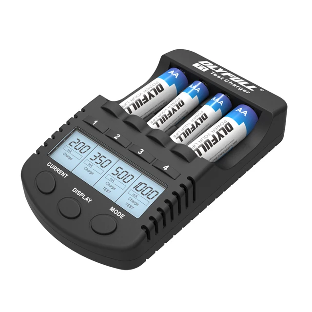 DLYFULL T1 Rechargeable Battery Charger for AA AAA nimh nicd batteies 4 slots smart battery