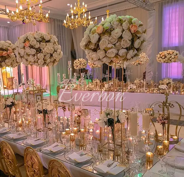 Wedding Decoration Flower Vase Metal Flower Stand Gold Flower