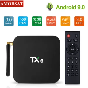 

TX6 TV Box android 9.0 Allwinner H6 4GB DDR3 32GB/64GB EMMC 2.4GHz 5GHz WiFi BT4.1 Support 4K H.265 Bluetooth 4.0 IPTV m3u BOX