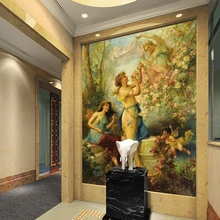 Figura Europea personalizada pintura sala de estar entrada pasillo dormitorio Fondo Mural decoración Interior del hogar papel de pared