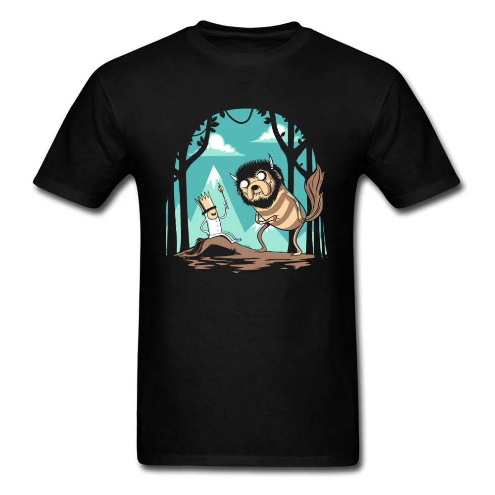 Where the Wild Adventures Are Family Printed T Shirt Round Neck 100% Cotton Short Sleeve Tees for Men Clothing Shirt Lovers Day Where the Wild Adventures Are black