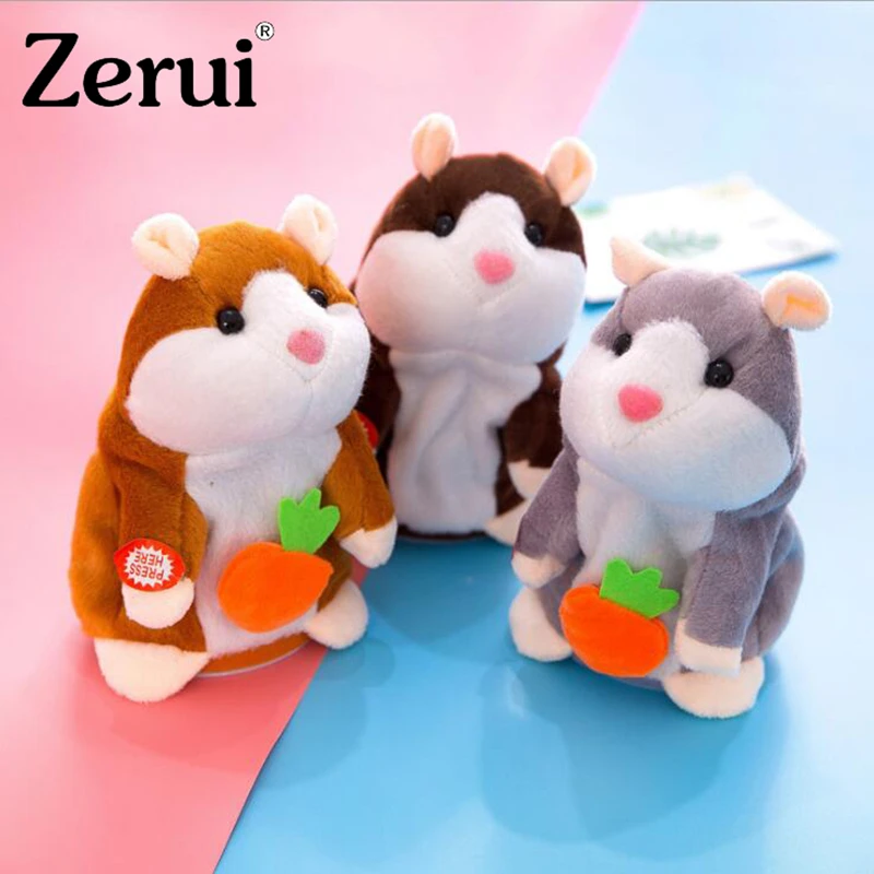 

New 18cm Talking Hamster Falante Plush Toys Mouse Talking Sound Record 72 Songs Play Educational Stuffed Animal Dolls Kids Gifts