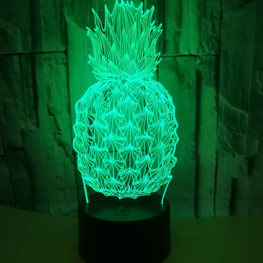 

3D Led Lamp pineapple Modelling Night Lights 7 Colorful Usb Desk Lamp Baby Bedroom Sleep Lighting Fixture Decor Gifts