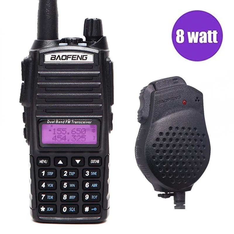 

Baofeng UV-82 Plus vhf/uhf Long Range 8W Powerful Walkie Talkie Portable CB Transceiver Amateur 2 way Radio UV82+One Speaker Mic
