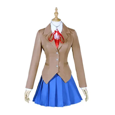 Игра доки Литературный клуб Моника Косплей Sayori Yuri Natsuki Костюм Школьная форма